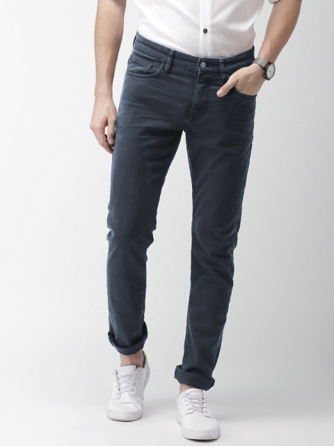 

Celio Men Navy Blue Straight Fit Mid-Rise Clean Look Stretchable Jeans
