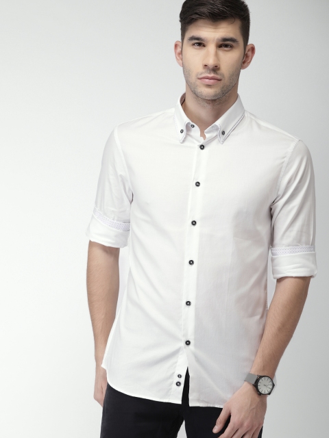 

Celio Men White Slim Fit Solid Casual Shirt