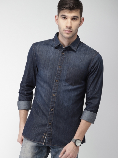 

Celio Men Blue Slim Fit Faded Casual Denim Shirt