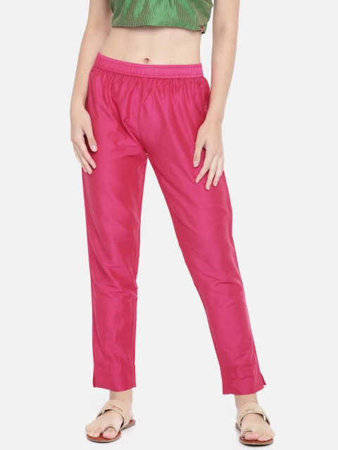 

Go Colors Women Magenta Tapered Fit Solid Regular Trousers