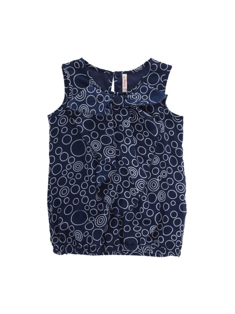 

CHALK by Pantaloons Girls Navy Blue Printed Blouson Top
