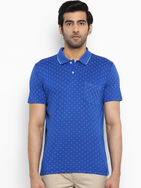 

ColorPlus Men Blue Printed Polo Collar T-shirt