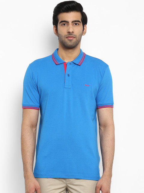 

ColorPlus Men Blue Solid Polo Collar T-shirt