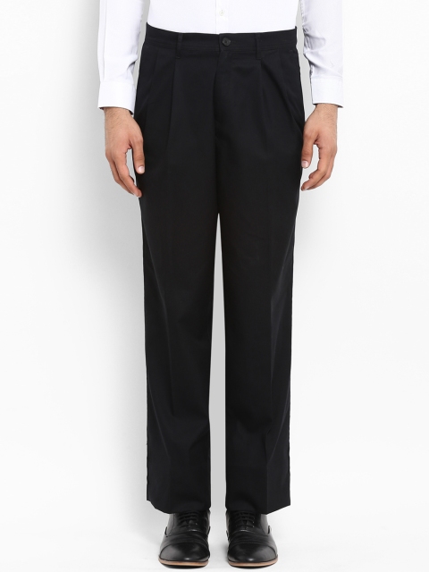 

ColorPlus Men Black Regular Fit Solid Regular Trousers