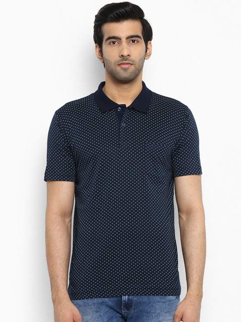 

ColorPlus Men Navy Blue Printed Polo Collar T-shirt