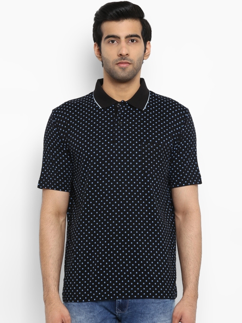 

ColorPlus Men Black Printed Polo Collar T-shirt