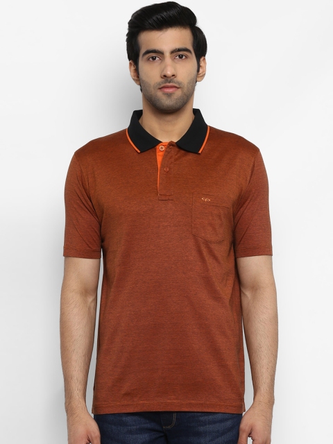 

ColorPlus Men Brown Solid Polo Collar T-shirt