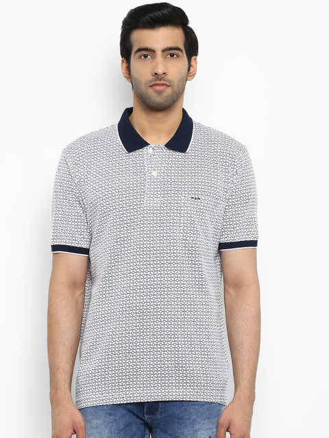 

ColorPlus Men White Printed Polo Collar T-shirt
