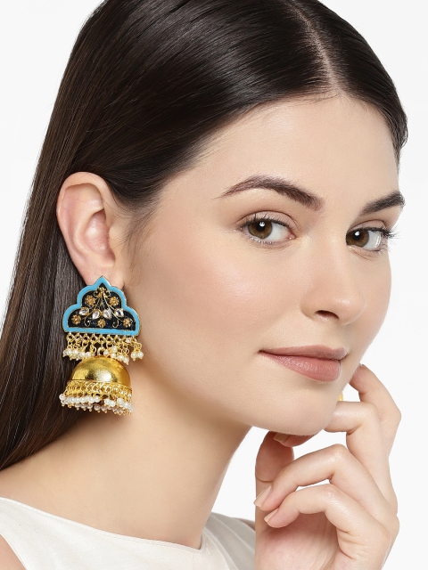 

Zaveri Pearls Gold-Toned Dome Shaped Jhumkas
