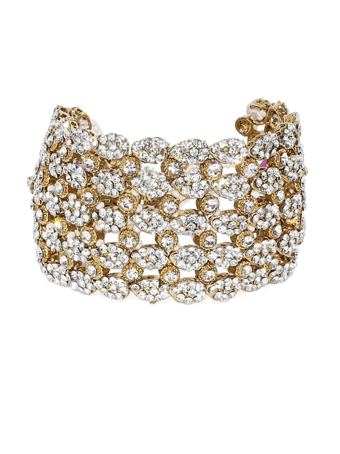 

Zaveri Pearls Gold-Toned Alloy Gold-Plated Cuff Bracelet