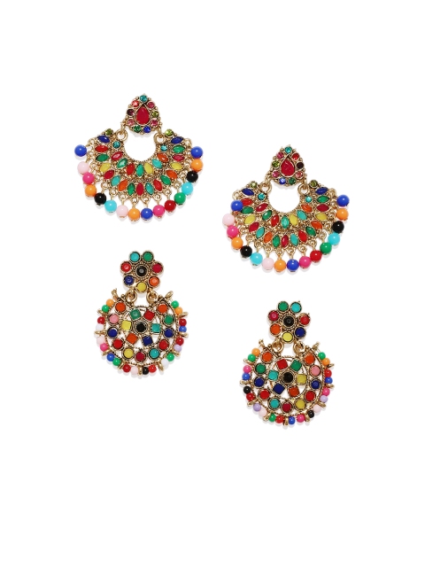 

Zaveri Pearls Gold-Toned Contemporary Drop Earrings