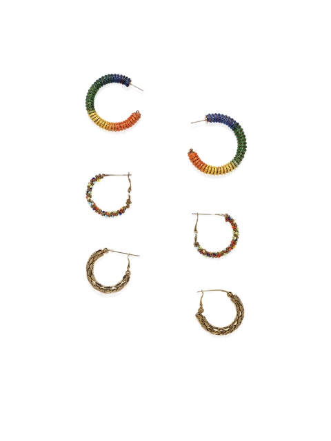 

Zaveri Pearls Pack of 3 Hoop Earrings, Multi