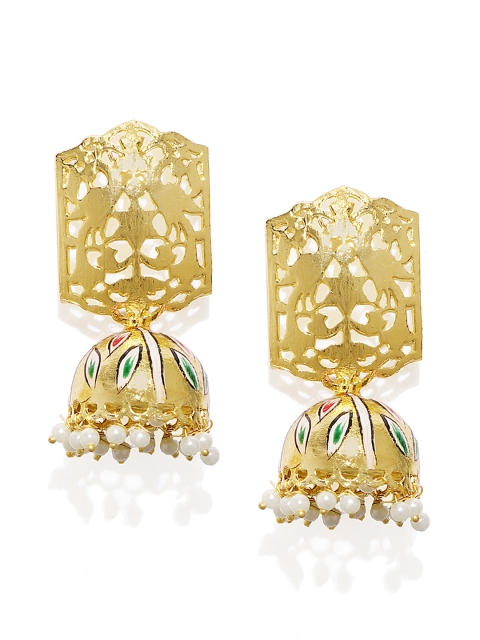 

Zaveri Pearls Gold-Toned Dome Shaped Jhumkas