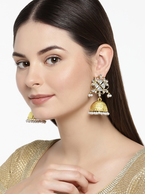 

Zaveri Pearls Gold-Toned Dome Shaped Jhumkas