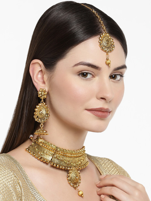 

Zaveri Pearls Gold-Plated Bridal Jewellery Set