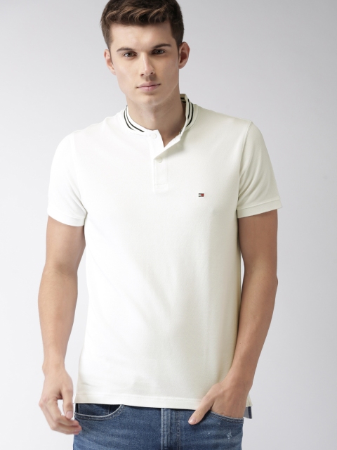 

Tommy Hilfiger Men White Solid Round Neck Pure Cotton T-shirt