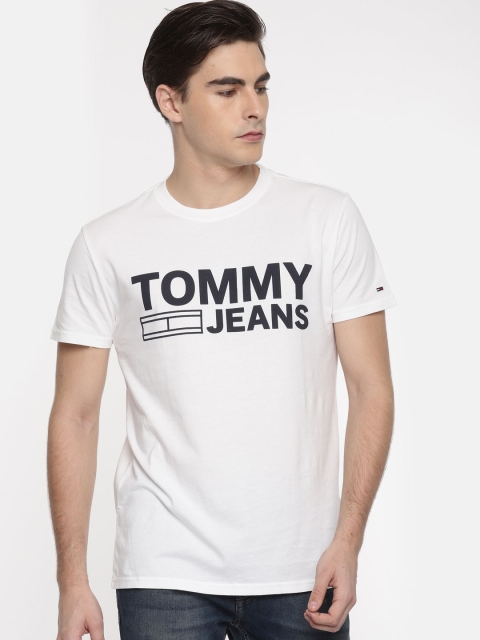 

Tommy Hilfiger Men White Printed Round Neck T-shirt