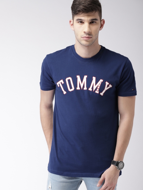 

Tommy Hilfiger Men Blue Printed Round Neck T-shirt