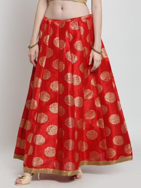 

Castle Women Red Printed Maxi Skirt