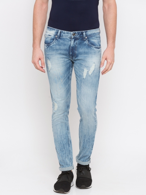 

Globus Men Blue Skinny Fit Low-Rise Mildly Distressed Stretchable Jeans