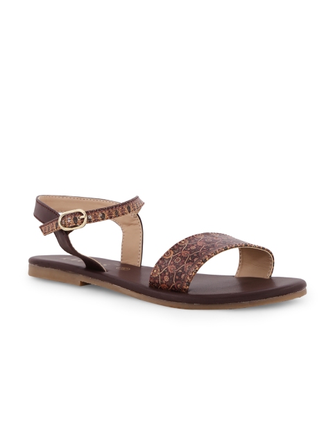 

Kanvas Women Brown Printed Sliders