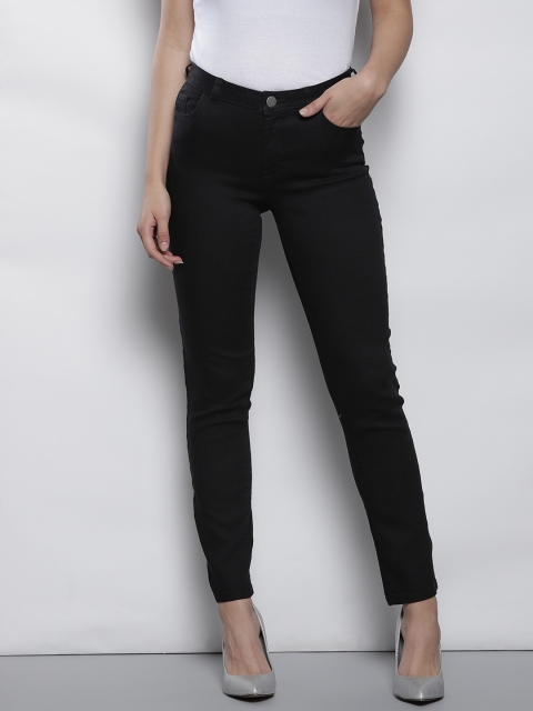 

DOROTHY PERKINS Women Black Straight Fit Mid-Rise Clean Look Stretchable Jeans