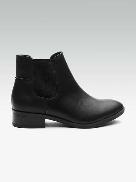 

DOROTHY PERKINS Women Black Solid Heeled Boots