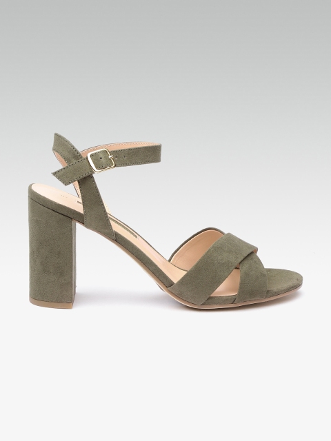 

DOROTHY PERKINS Women Olive Green Solid Heels