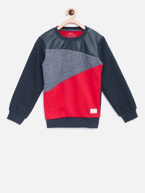 

Octave Boys Navy & Red Colourblocked Sweatshirt, Navy blue