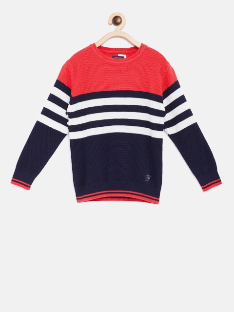 

Octave Boys Navy Blue & Red Striped Pullover