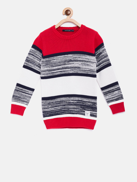 

Octave Boys Red & Off-White Striped Sweater