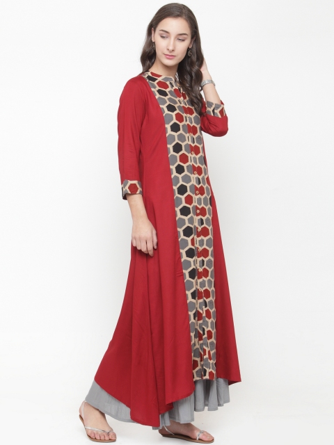 

Varanga Women Red & Black Printed Kurta with Palazzos