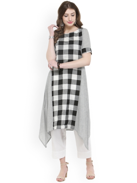

Varanga Women Grey & Black Printed Kurta with Trousers