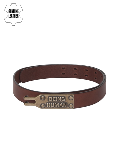 

Being Human Men Brown Solid Genuine Leather Belt