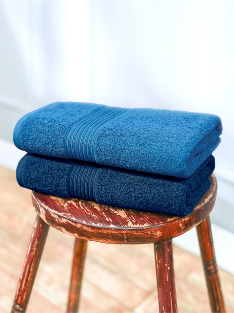

swiss republic Set of 2 Blue 630 GSM Cotton Bath Towels