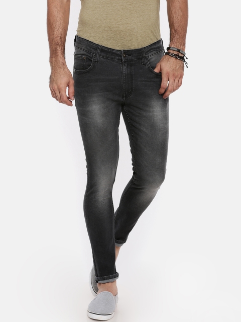 

Breakbounce Men Charcoal Skinny Fit Mid-Rise Clean Look Stretchable Jeans