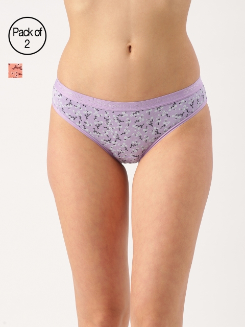

DressBerry Women Pack of 2 Printed Ultrasoft Cotton Bikini Briefs DB- BR-PK2-003D, Purple