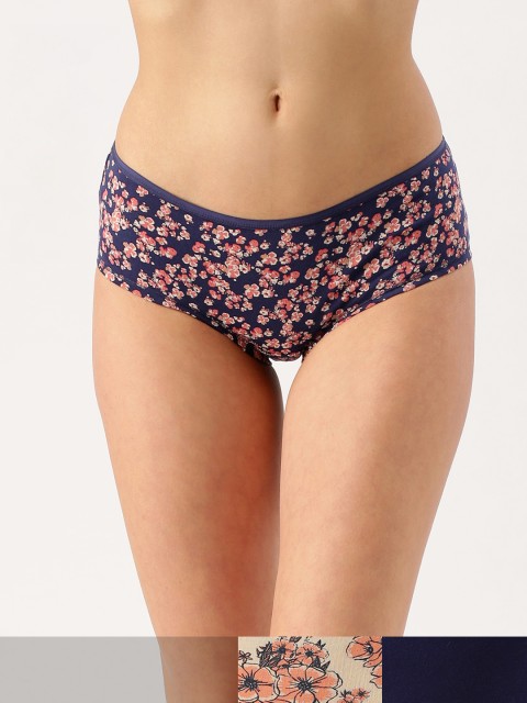 

DressBerry Women Pack of 3 Ultrasoft Cotton Hipster Briefs DB-BS-PK3-006C, Navy blue