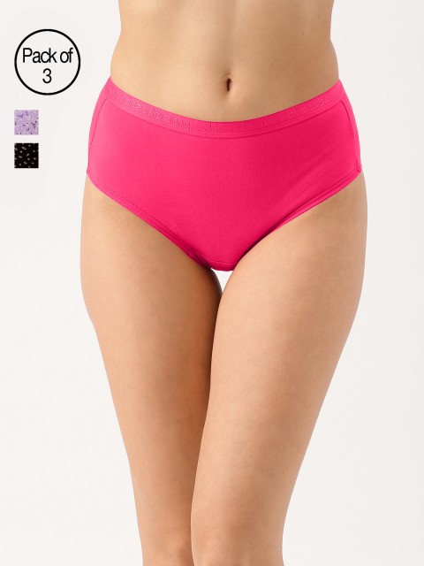 

DressBerry Women Pack of 3 Ultrasoft Cotton Hipster Briefs DB-HIP-PK3-013D, Pink