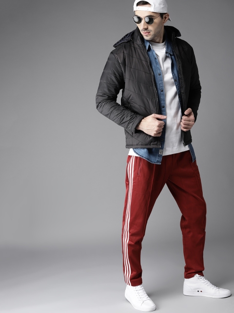 

HERE&NOW Men Black Solid Padded Jacket