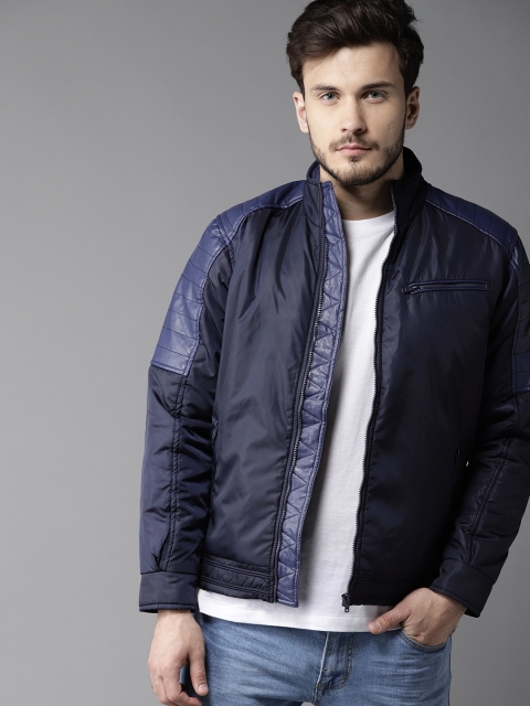 

Moda Rapido Men Navy Blue Solid Tailored Jacket