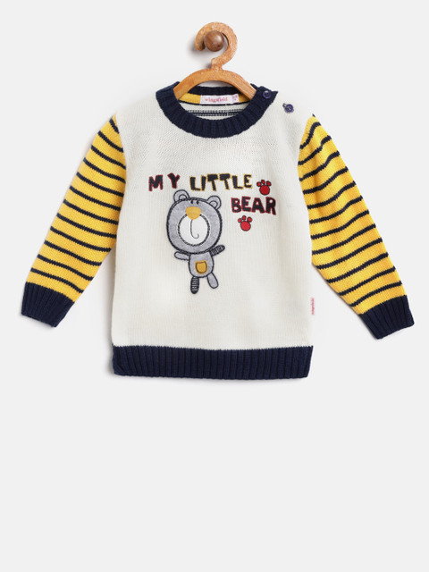 

Wingsfield Boys Off-White & Yellow Applique Pullover