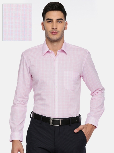 

Peter England Men Pink Comfort Regular Fit Checked Formal Shirt