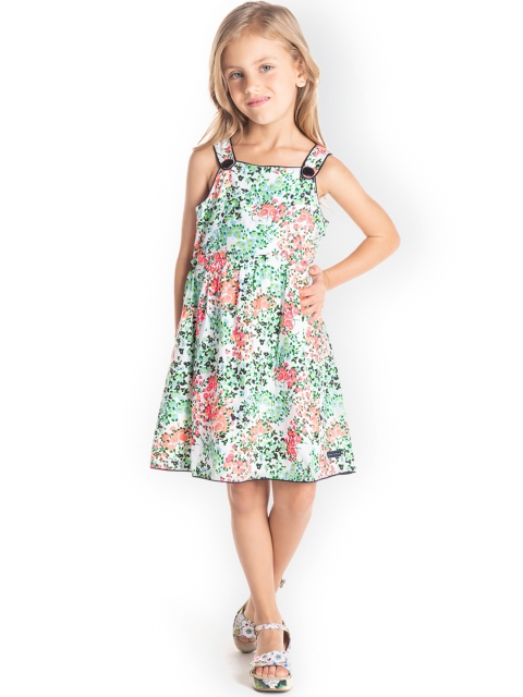 

Cherry Crumble Girls Multicoloured Printed A-Line Dress, Multi