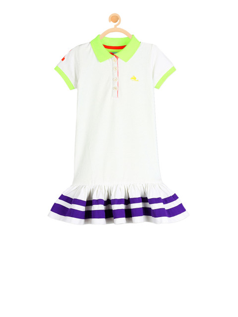 

Cherry Crumble Girls White Striped Shirt Dress