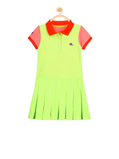 

Cherry Crumble Girls Green Solid Shirt Dress