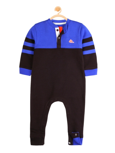 

Cherry Crumble Kids Brown & Blue Colourblocked Romper