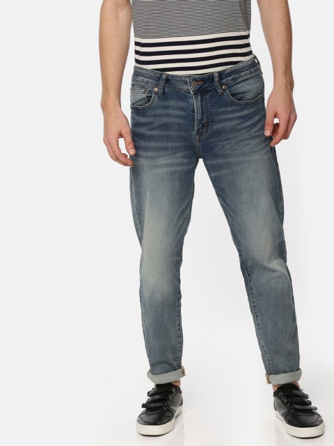 

AMERICAN EAGLE OUTFITTERS Men Blue Skinny Fit Mid-Rise Clean Look Stretchable Jeans