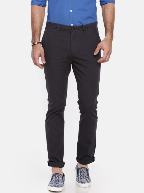 

Breakbounce Men Navy Blue Slim Fit Solid Chinos