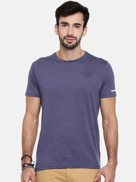 

Breakbounce Men Blue Solid Round Neck T-shirt